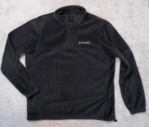Columbia Steens Mountain Half Zip Black Fleece Mock Neck Pullover Mens Size L